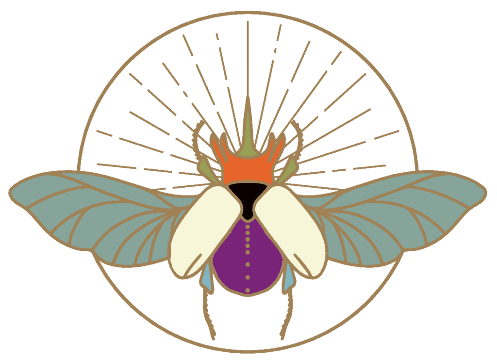 Scarabée en couleurs, logo Anne Venayre